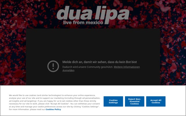 Screenshot of dualipa.com