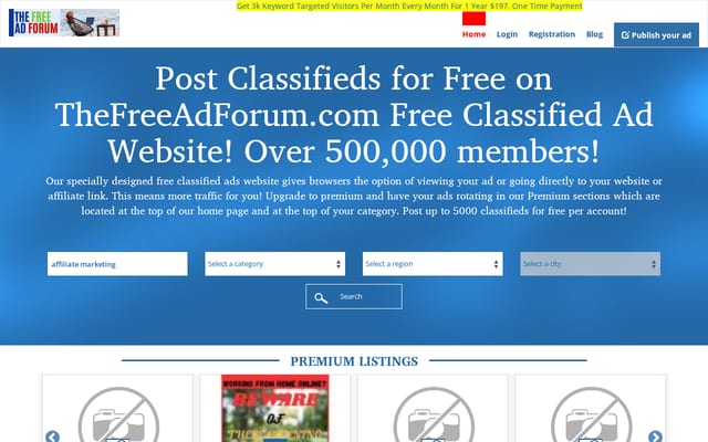 Screenshot of thefreeadforum.com