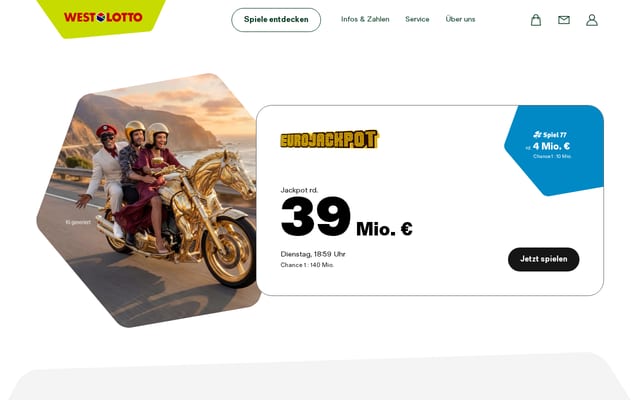 Screenshot of westlotto.de