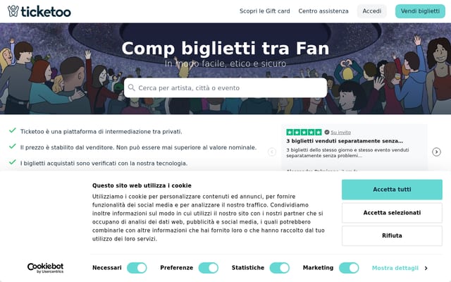Screenshot of ticketoo.it