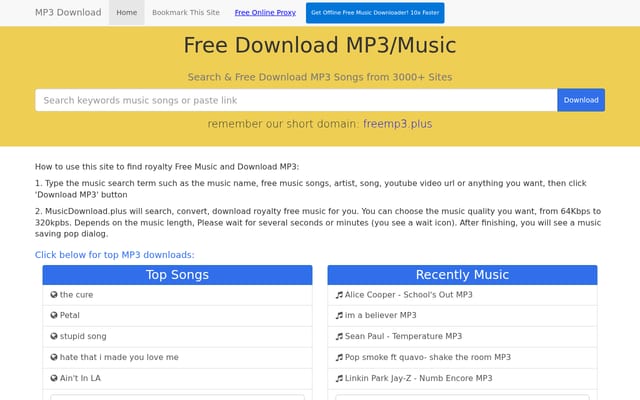 Screenshot of freemp3.plus