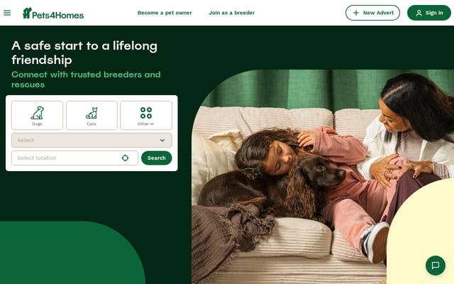Screenshot of pets4homes.co.uk