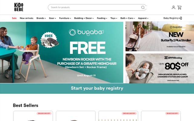Screenshot of kidobebe.com