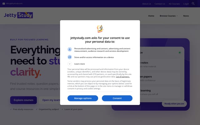 Screenshot of jettystudy.com