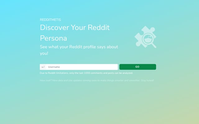 Screenshot of redditmetis.com