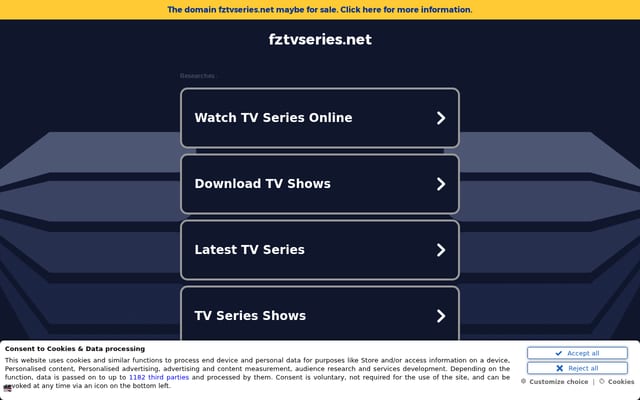 Screenshot of fztvseries.net