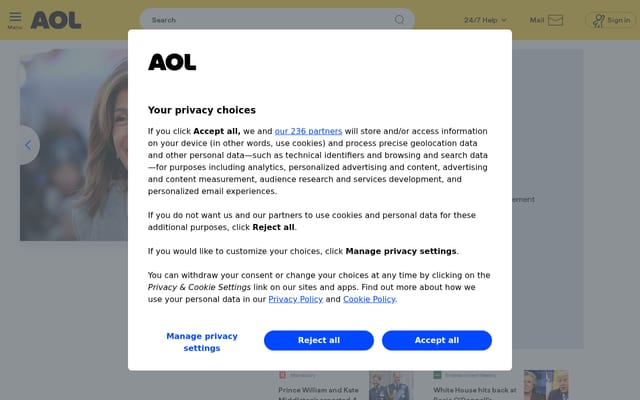 Screenshot of aol.com