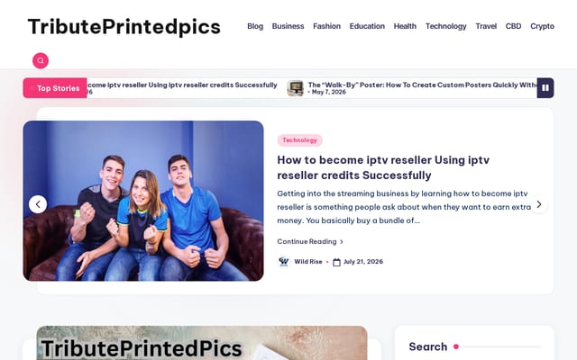 Screenshot of tributeprintedpics.us
