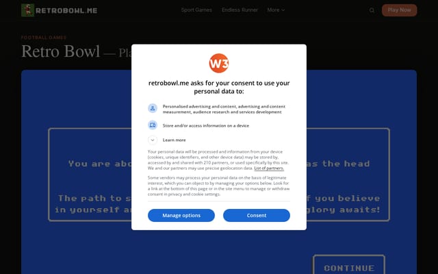 Screenshot of retrobowl.ee