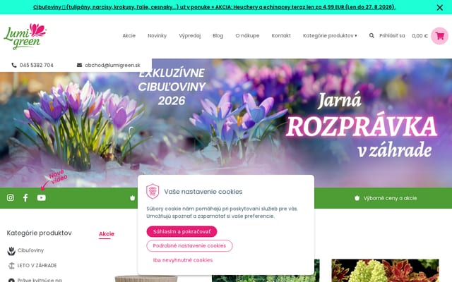 Screenshot of lumigreen.sk