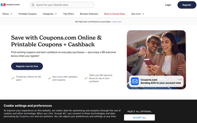 Screenshot of coupons.com