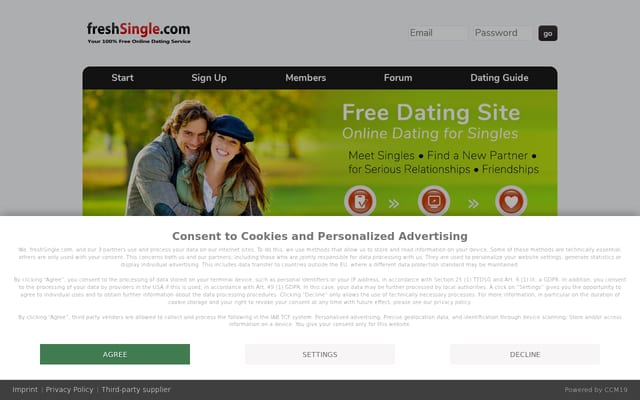 Screenshot of freshsingle.com