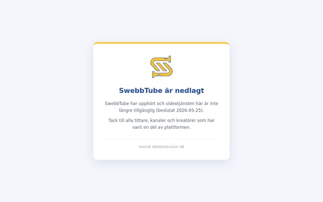 Screenshot of swebbtube.se