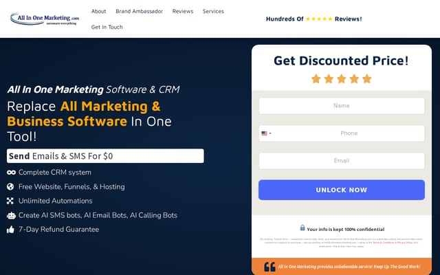 Screenshot of allinonemarketing.com