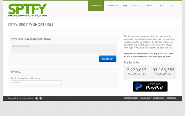 Screenshot of sptfy.com