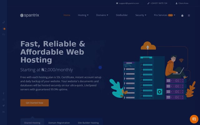 Screenshot of spantrix.com