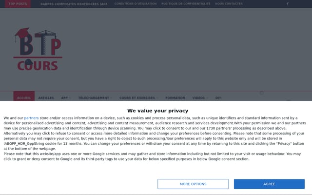 Screenshot of btp-cours.com