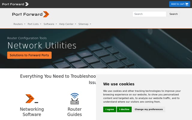 Screenshot of portforward.com