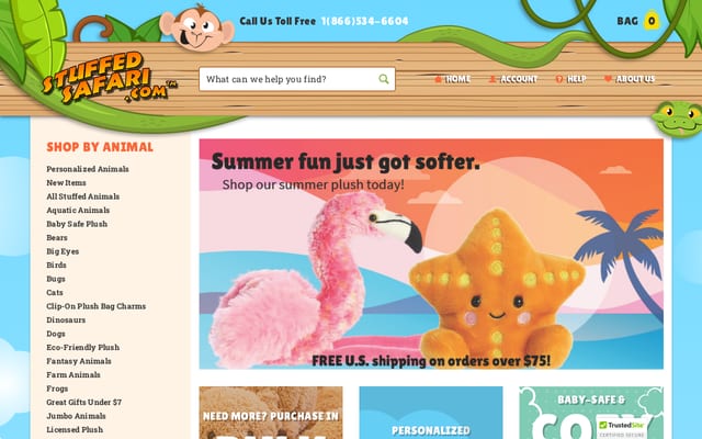 Screenshot of stuffedsafari.com