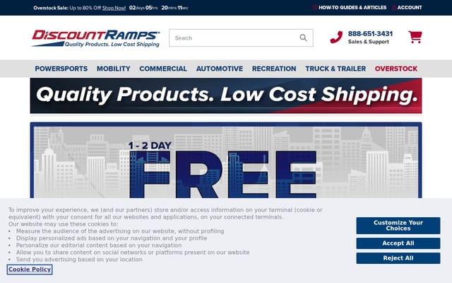 Screenshot of discountramps.com