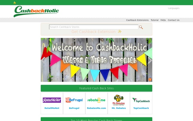 Screenshot of cashbackholic.com