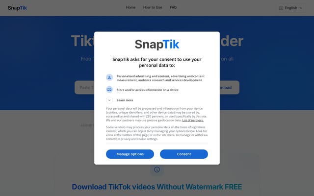 Screenshot of snaptik.app