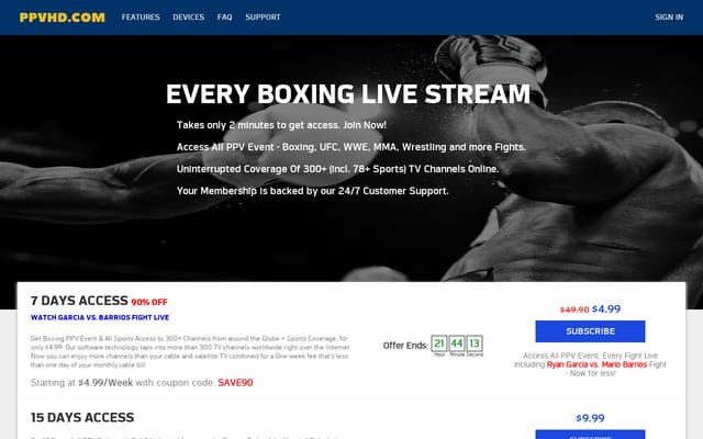Screenshot of ppvhd.com