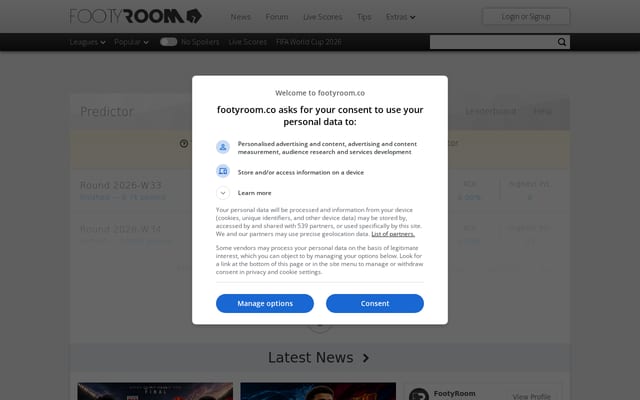 Screenshot of footyroom.co