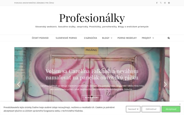 Screenshot of profesionalky.sk