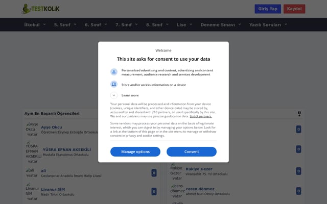 Screenshot of testkolik.com