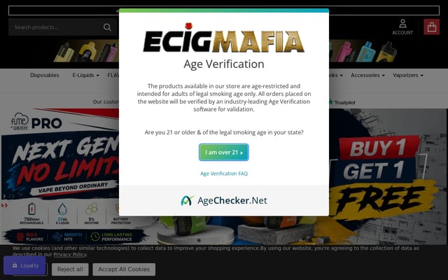 Screenshot of ecigmafia.com