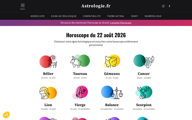Screenshot of astrologie.fr
