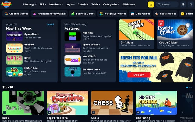 Screenshot of coolmathgames.com