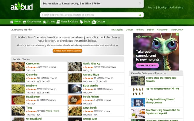 Screenshot of allbud.com
