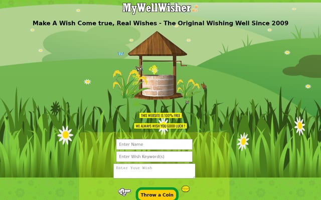 Screenshot of mywellwisher.com