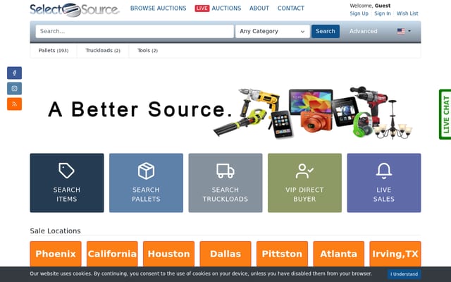 Screenshot of theselectsource.com