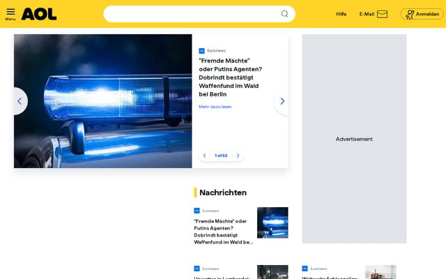 Screenshot of aol.de