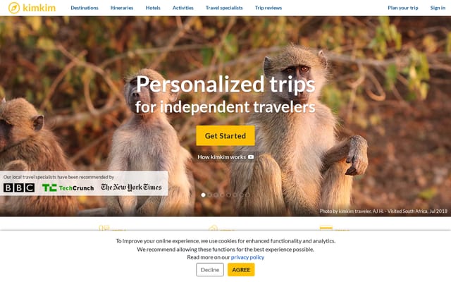 Screenshot of kimkim.com