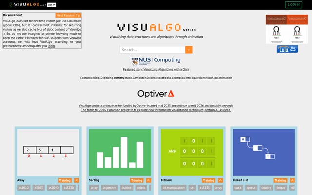 Screenshot of visualgo.net