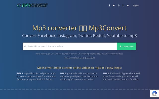Screenshot of mp3conv.cc