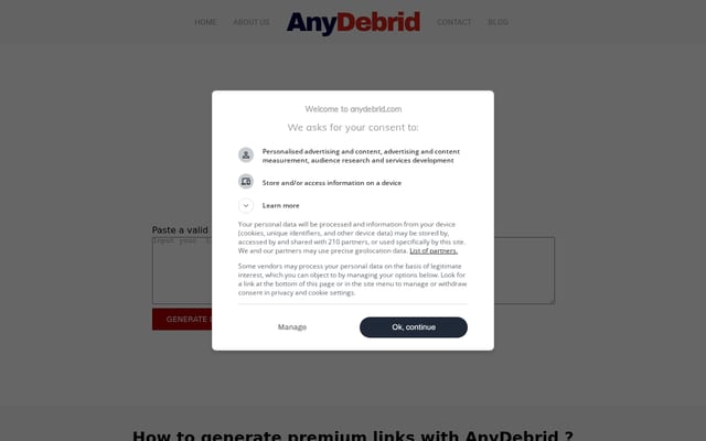 Screenshot of anydebrid.com