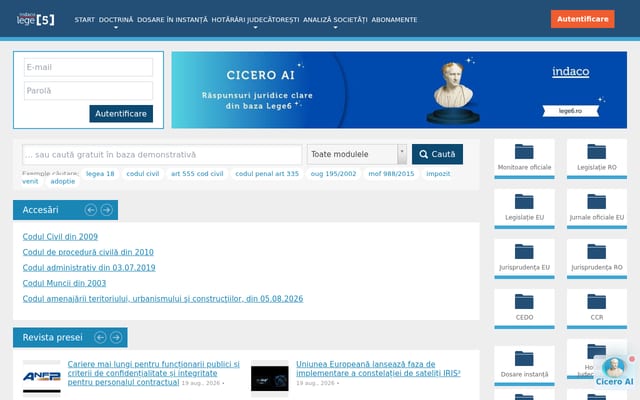 Screenshot of lege5.ro
