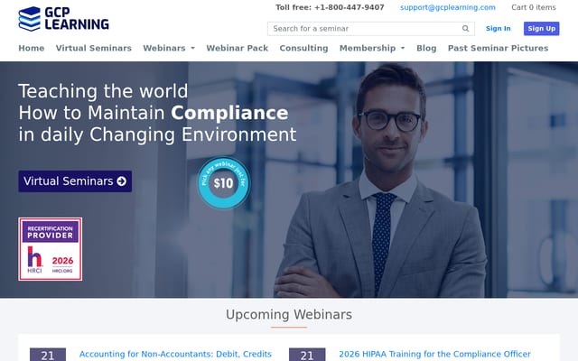 Screenshot of gcplearning.com