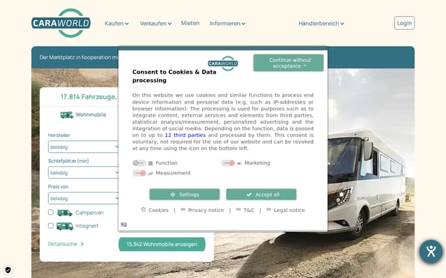 Screenshot of caraworld.de