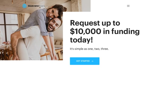 Screenshot of blueviewloans.com