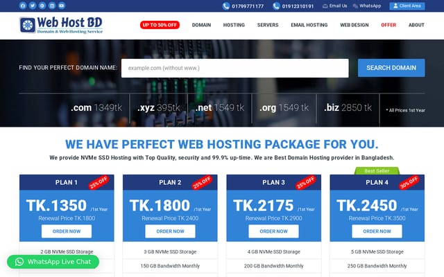 Screenshot of webhostbd.com