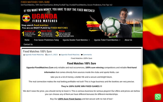 Screenshot of uganda-fixedmatches.com