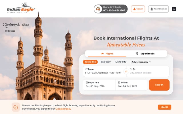 Screenshot of indianeagle.com
