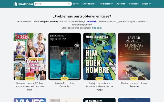 Screenshot of librolandia.net