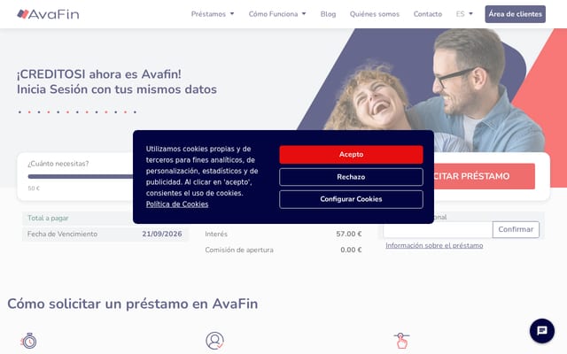 Screenshot of avafin.es